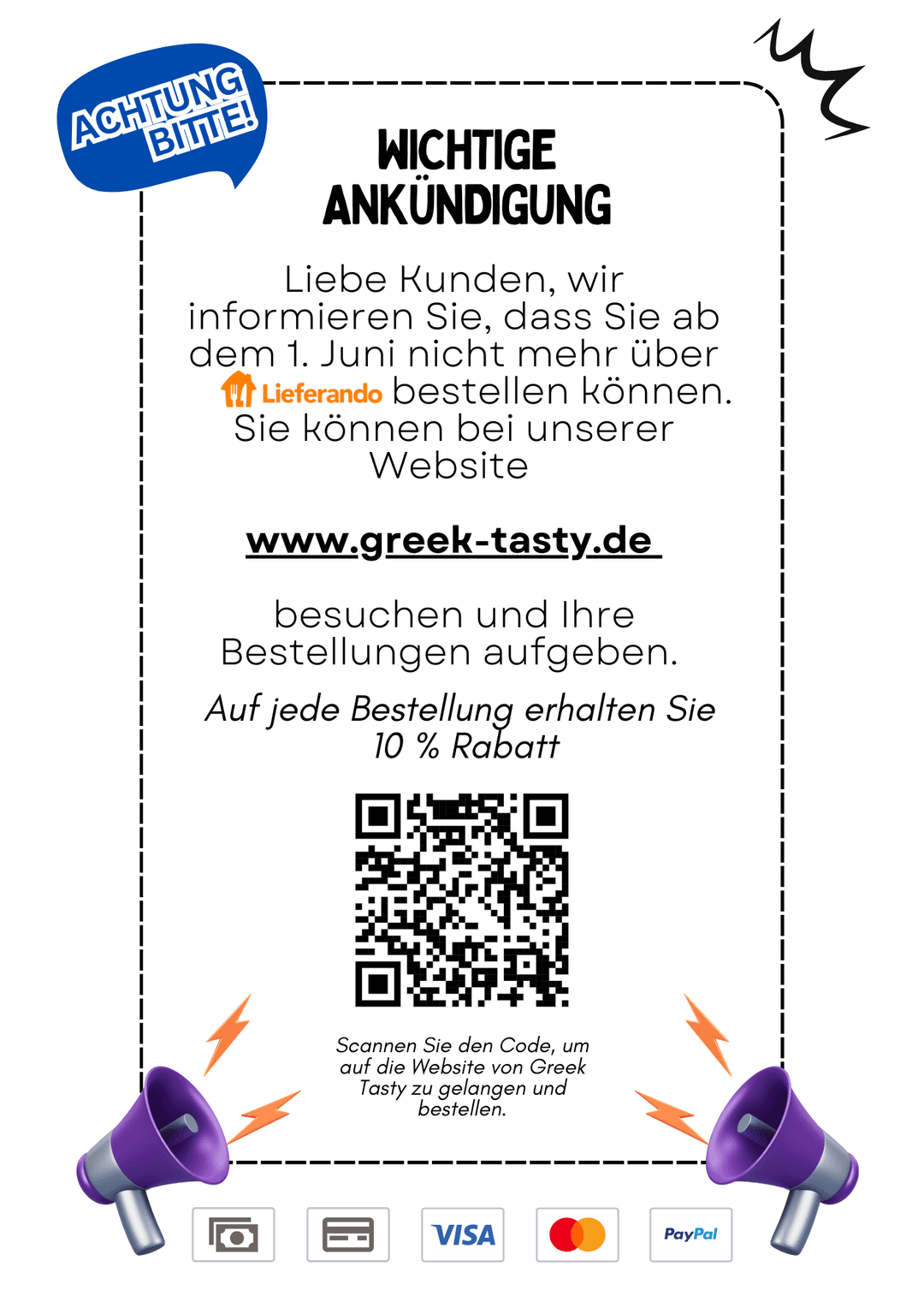 Wichtige Ankündigung